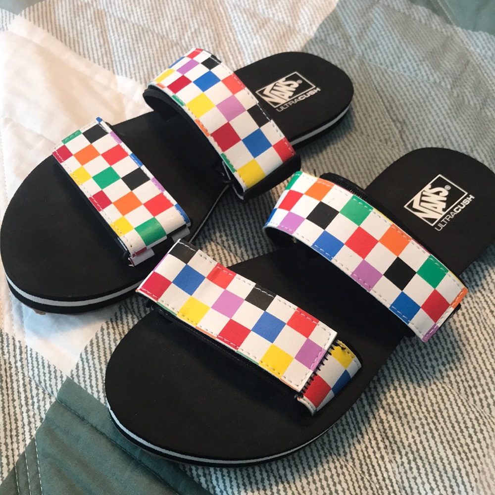 VANS Cayucas Checkerboard 2 Strap Slide New Womens